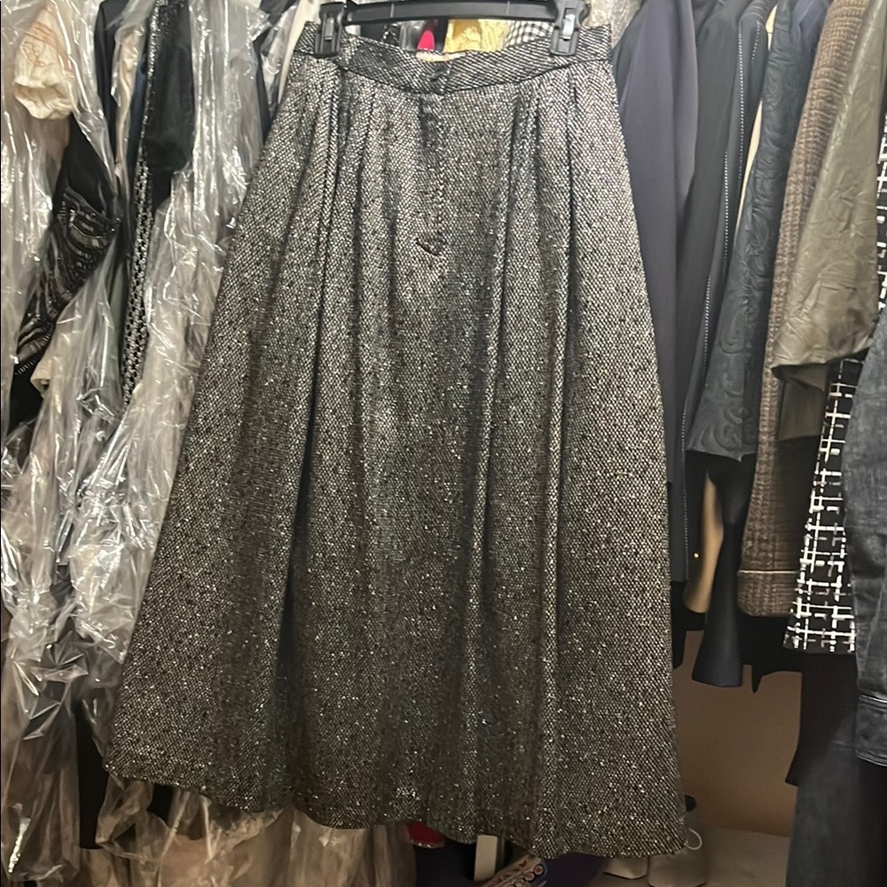 Gray Maxi A-Line Pleated Skirt for Cocktail
